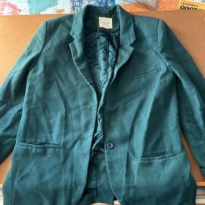 Silence + noise Jacket. Teal colored size Small